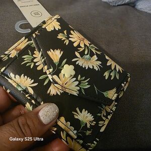 No Boundaries Black and Yellow Floral Wallet